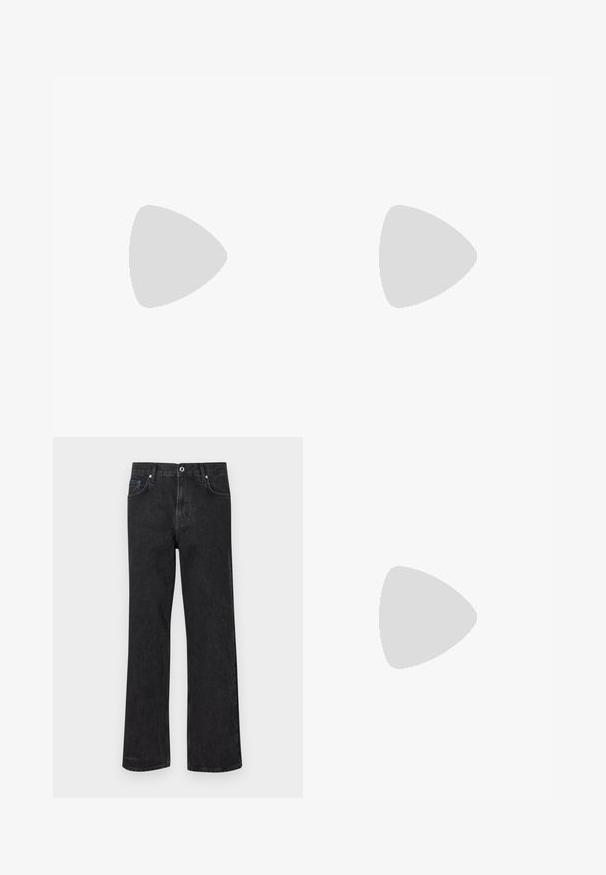 Mustat t-paidat, joissa on vaaleanväristä kontrastitekstiä. Sisältää toistuvaa brändäystä eri fonteilla ja kokoilla. Lyhyet hihnat ja pyöreä kaula-aukko.; Mustat farkut suoran lahkeen muotoilulla, viidellä taskulla, napilla kiinnitettävä suljenta ja kevyet kulutuskohdat. Klassinen ommelkoristus.; Lacoste-tennar i mörkgrått med nät- och syntetmaterial, med en texturerad sula och bruna accenter på kragen och märket.; Musta olkalaukku, joka on valmistettu kestävästä kankaasta. Laukussa on yksi säädettävä olkahihna, vetoketjulla suljettava pääosasto ja etutasku.