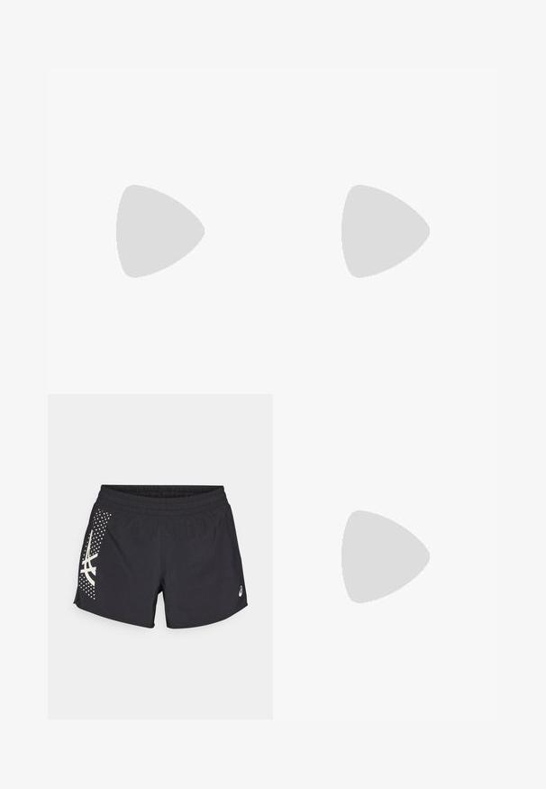 Sort atletisk crop top med høj hals, parret med sorte shorts med bred livkant og sideaccentdetaljer.; Sorte atletiske shorts med elastisk talje og et logo. Siden har et design med hvide accenter og et prikket mønster.; Sorte atletiske sko med en åndbar overdel, tekstureret stof, tyk sål og diskrete brandingsdetaljer. Snørebånd og trækstrop inkluderet.; Sorte Oakley wraparound solbriller med mørke rektangulære linser og bølgede arme på en helt hvid baggrund.