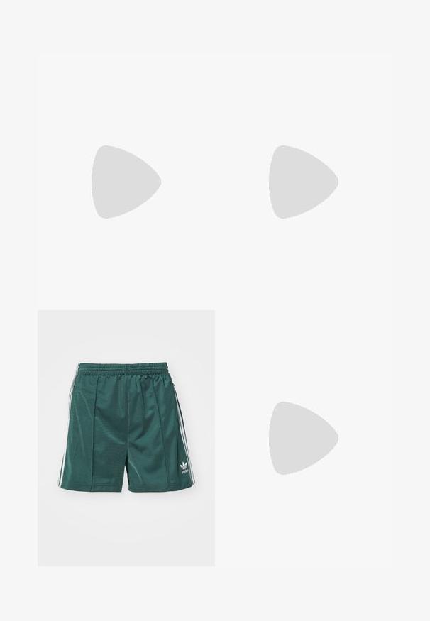 Mustmust rinnaga must särgiga, ruudukujulise kaelusega, venivast materjalist, keha darbdesainiga ja ühetooniline, ilma mustrite või dekoratsioonideta.; Rohelised spordishortsid, mis on valmistatud siledast kangast, elastse vöökoha, külgmiste triipude ning väikese valge logoga alumisel säärel.; Mustad musta värvi Adidas Superstar toss, millel on valged triibud, koonuseline varvas ja küljes "Superstar" tekst, esitatud külgvaates valgel taustal.; Prillispid prillid, millel on peen hõbedane metallraam, hallid toonitud läätsed ja aerodünaamiline disain, millel on teravad servad ja õhukesed varred.