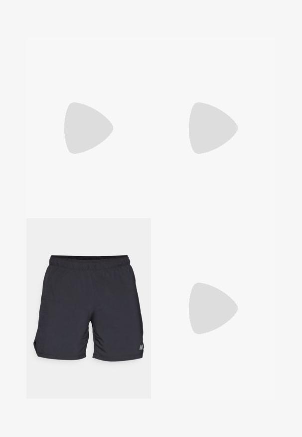 New Balance ATHLETICS GRID 1/2 ZIP - Long sleeved top - new spruce; Black athletic shorts made of lightweight fabric, featuring an elastic waistband and side slits for mobility. Minimal branding on the side.; Lightweight running shoe with a cream upper, pink accents, and a black logo. Features a streamlined shape and textured sole for traction.; Sport sunglasses with a black frame, gray lens, aerodynamic design, and angular shape; features accentuated temples and nose bridge.