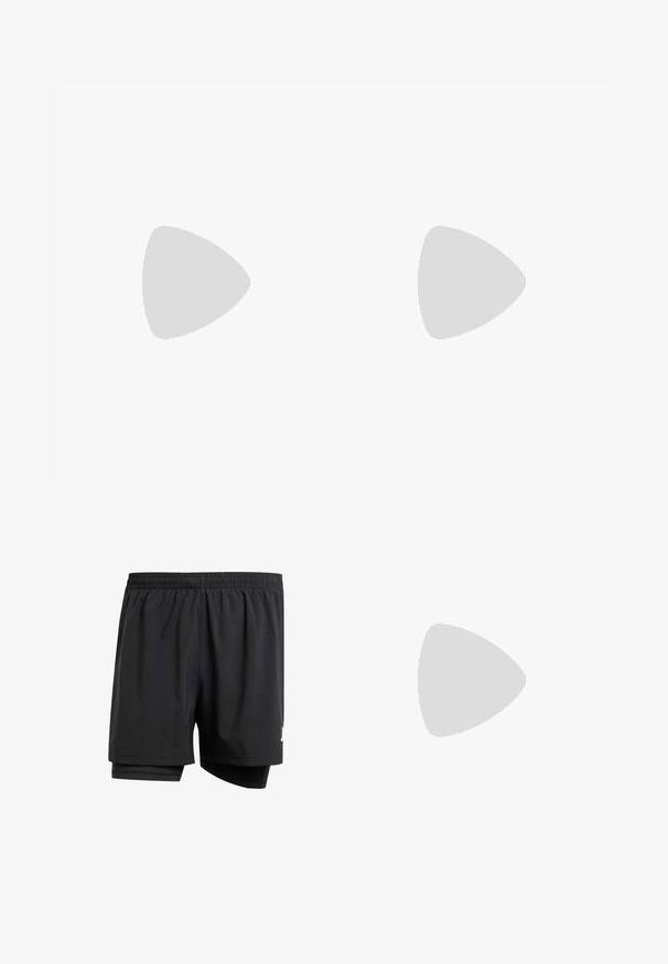 Long-sleeve athletic top in olive green, made of smooth, stretchy fabric. Features a round neck and subtle logo at the chest.; Black athletic shorts with an elastic waistband, inner lining, and a small logo detail on the side. Lightweight fabric and a loose fit.; Lightweight running shoes in pale blue with black stripes. Features a smooth upper, round toe, and thick white midsole labeled "LIGHTSTRIKE PRO."; Sunglasses featuring a wraparound design with blue and purple mirrored lenses, green frame, and distinctive angled arms.