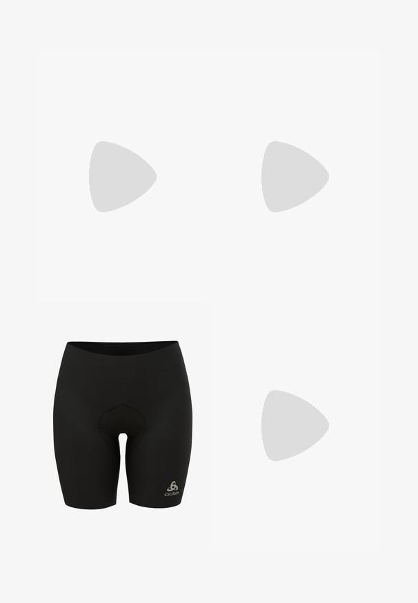 Short-sleeve cycling jersey in olive green, featuring a zippered front, textured fabric, and a logo on the chest. Form-fitting design.; Black cycling shorts made from stretchy fabric, featuring a padded interior, high waistband, and a small logo on the lower right side.; White athletic shoe with high ankle, mesh upper, and three black stripes. Features reinforced toe cap and textured sole.; Under Armour TRAINING GLOVES - Fingerless gloves - black