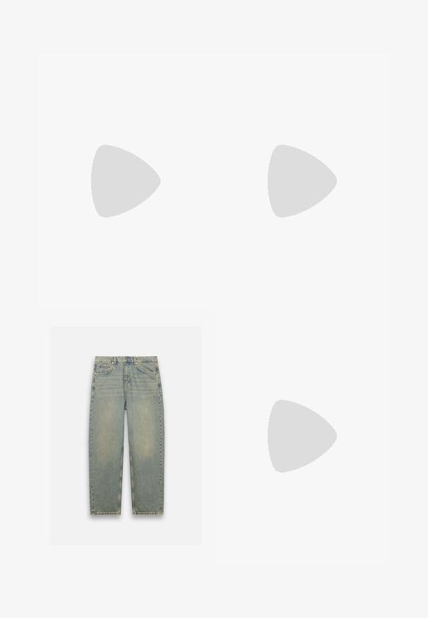 Grå langærmet t-shirt lavet af bomuldsblandingsmateriale. Har rund halsudskæring, nedslåede skuldre og syede manchetter. Ingen mønster eller hardware.; Lys blå denim jeans med en let slidt finish, lige ben design, fem-lomme stil og metal detaljer i taljen.; Nike P-6000 sneakers har en cremefarvet mesh-overdel med orange og sølv detaljer, en polstret sål og en tekstureret overflade for greb.; Brun stof crossover taske med lynlås og frontlomme; båret over en grå og orange stribet langærmet skjorte med logo-patch.