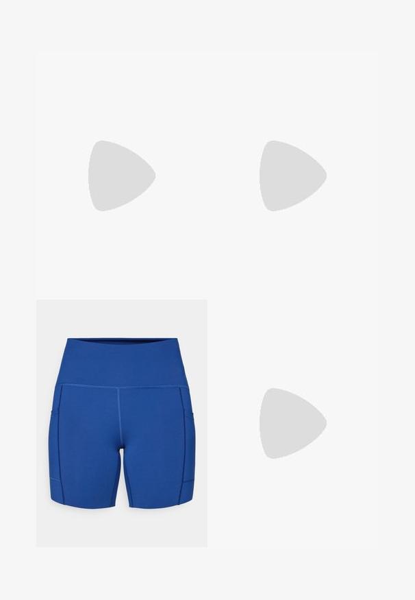 Fabletics PRINCIPAL BUILT IN BRA TANK - Toppi - sugar pink; New Balance SLEEK POCKET HIGH RISE SHORT  - Lyhyet juoksutrikoot - galaxy blue; Laivastonsininen juoksukengä, jossa on vaaleanpunaisia yksityiskohtia, hengittävä verkko-yläosa, pehmustettu valkoinen välikerros ja kuvioitu pohja pidon parantamiseksi.; Mustat sormettomat hansikkaat, joissa on teksturoitu pinta. Varustettu pehmustetulla kämmenellä, joustavalla rannekkeella ja valkoisella logotestillä rannekkeessa.