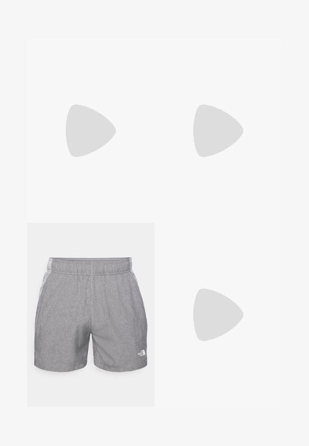 Camisola desportiva laranja feita de tecido em rede. Apresenta um decote redondo, design sem mangas e um logótipo azul subtil no peito.; Calções de desporto cinzentos feitos de um tecido leve e respirável. Apresentam uma cintura elástica e um pequeno logótipo branco no canto inferior direito.; Nike Performance VOMERO 18 RUN - Sapatos para corrida em estrada - summit white/black/college grey/vast grey/sequoia/sail; Bolsa de cintura preta feita de material de nylon durável, com um bolso com fecho éclair e puxadores duplos, e logotipo e texto contrastantes em branco. Design compacto com correias ajustáveis.