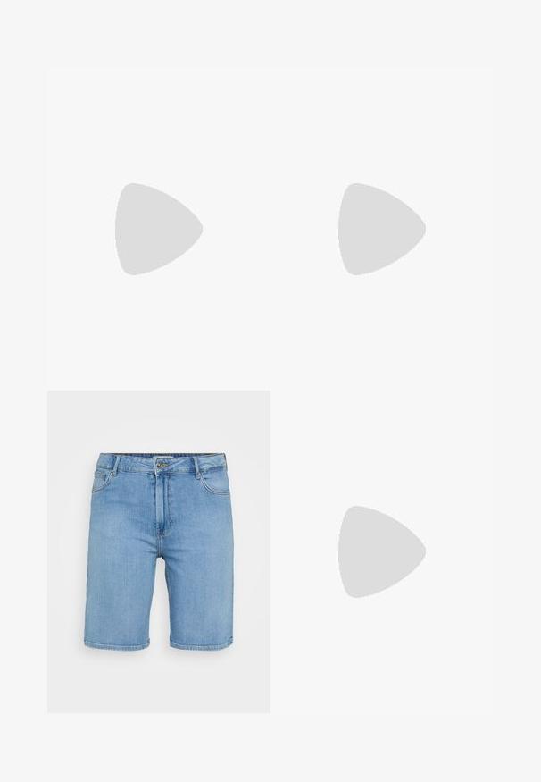 Stribet top med trekvartærmer, lavet af blødt orange bomuld med brede hvide striber, en båd-halsudskæring og en lille logoaccent.; Lys blå denim shorts med klassisk pasform, der har en frontknaplukning, bæltestropper og to sidelommer. Glat tekstur og lige kant.; Even&Odd Høje støvler/ Støvler - dark red; Sølvmetalløreringe med en børstet tekstur, der har et cirkulært design og en klar post til sikker bæring.