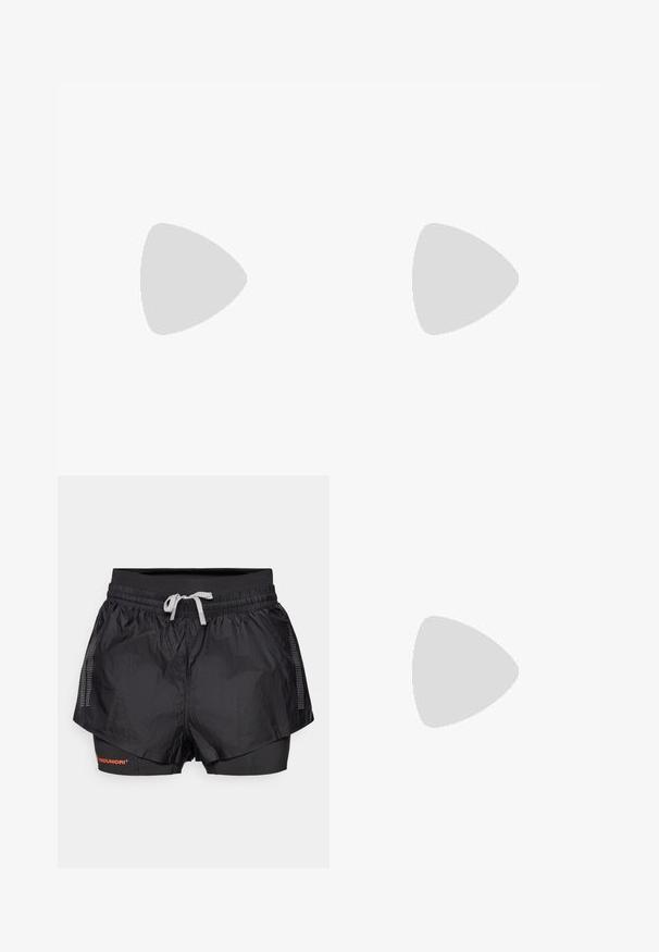 Top atlético sin mangas de color azul claro, hecho de un tejido suave, con diseños perforados y acentos en blanco. La etiqueta en el cuello dice "Pequeño".; Pantalones cortos deportivos negros con una capa exterior texturizada, paneles de malla y una capa interior ajustada. Presentan una cinturilla elástica con cordón.; Zapatilla deportiva en blanco y negro con parte superior de malla, presenta tres franjas blancas, una suela prominente etiquetada como "LIGHTSTRIKE PRO" y un diseño aerodinámico.; Gafas de sol con lentes transparentes, montura blanca y almohadillas de nariz de goma gris. Presentan un diseño elegante, forma angular y acentos mínimos en el hardware.