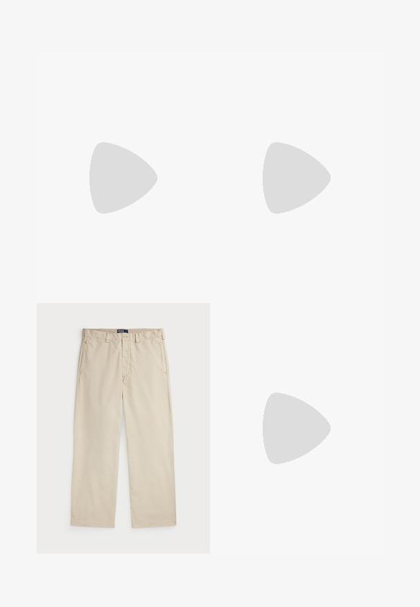 Baltas kokvilnas T-krekls ar lielu pelēku un rozā "ātruma" grafiku, kurā uzdrukāts zvaigzne un orbītas dizains uz priekšpuses.; Bežī kokvilnas chinos ar taisnu kāju dizainu, ar pogu aizdari un divām priekšējām kabatām. Gluda tekstūra un vienkrāsains.; Baltas sporta apavi ar zaļiem ādas akcentiem un brūnu gumijas zoli. Iezīmēts ar auduma virsmu un izteiktu logotipu sānos. Ar auklām.; Kanvas nešanas soma ar karikatūras lāci zaļā šallē un žaketē, ar brūnajām ādas plecu siksnām. Balta fona, drukāts dizains.