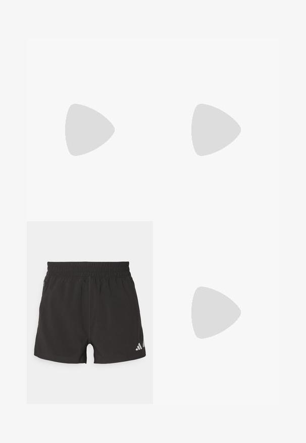 Maillot de cyclisme à manches courtes en tissu vert clair, avec une fermeture éclair à l'avant, des panneaux d'épaule texturés et un ourlet arrondi.; Shorts de sport noirs en tissu léger. Dotés d'une taille élastique, d'une poche zippée sur le côté et d'un logo réfléchissant sur l'ourlet.; Chaussure de sport blanche avec des rayures noires en diagonale, tige en maille, bout arrondi et semelle texturée. Les accents comprennent un talon argenté et un design minimaliste.; Lunettes de sport avec un verre gris, des accents orange et des branches blanches à motifs. Conçues pour les performances avec une forme enveloppante.