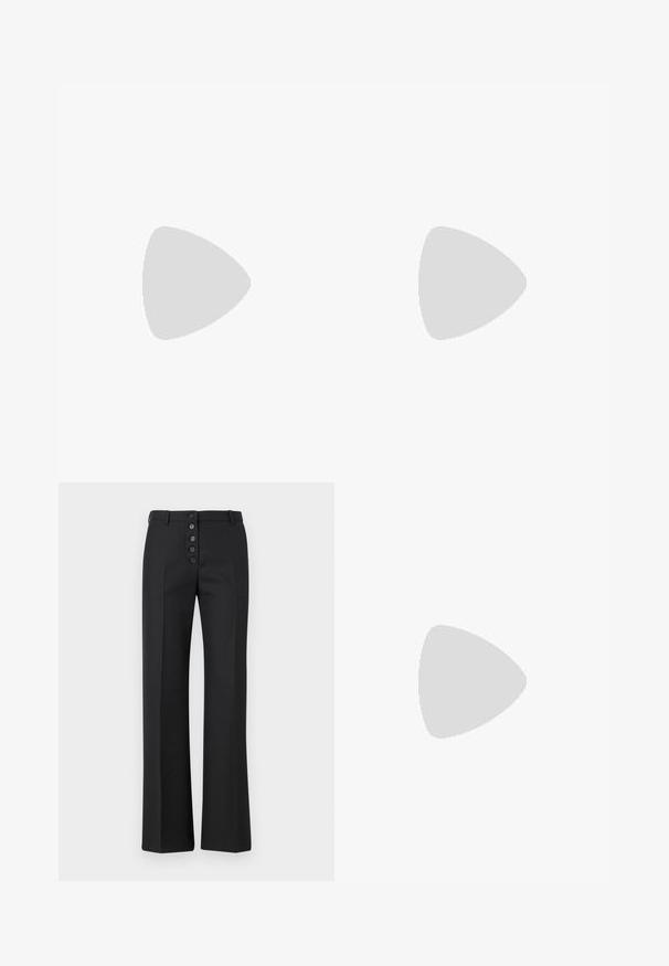 Tiger of Sweden WINNIS - Tricou basic - paper white; The Kooples PANTALON - Pantaloni - black; Balerini din piele neagră, cu vârf ascuțit și o curea laterală ce prezintă un accent circular de aur. Ușoare, cu o talpă plată.; Loeffler Randall CHARLEE FLAP  - Geantă plic - black