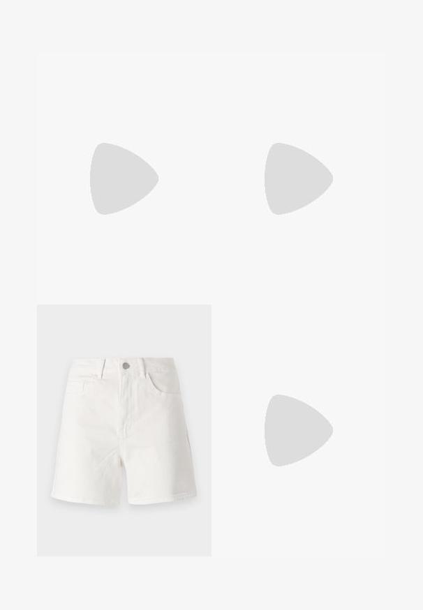 Long-sleeve shirt made of soft pink fabric, featuring a round neckline and a fitted design. Smooth texture with no visible patterns or accents.; White denim shorts with a classic cut, featuring a front button closure, belt loops, and two front pockets. Smooth texture and clean design.; Black leather pointy-toe pump with an ankle strap and a chunky heel. Flat texture, sleek design, and minimalistic aesthetics.; Black leather tote bag with smooth texture, rectangular shape, and two long handles. No visible hardware or embellishments.