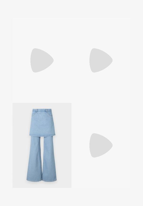 Oranges ärmelloses Oberteil mit weißen Akzenten, das über Aussparungen und ein tailliertes Design verfügt. Hergestellt aus glattem, dehnbarem Material.; Ksenia Schnaider SKIRT DETAIL - Jeansrock - light blue; Casadei OFFROAD - Sneaker low - blue denim; Mansur Gavriel TOTE - Shopping Bag - black/royal