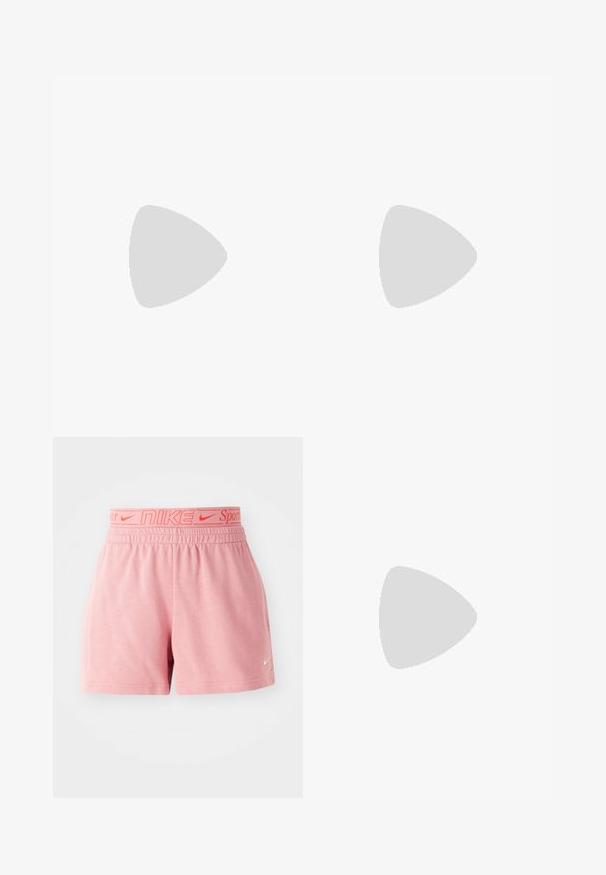 Beige īsām piedurknēm T-krekls, izgatavots no kokvilnas, ar sarkanu "nike" logo un ziedu akcentiem, kā arī apaļu kakla izgriezumu.; Rozā kokvilnas sporta šorti ar elastīgu jostasvietu, kurā ir sarkans Nike logo. Vienkāršs dizains ar gludu tekstūru un taisnu griezumu.; Brūni ādas loafers ar austu dizainu, pērlīšu detaļām un plakanu gumijas zoli. Iezīmē gludu apdari un kontrastējošas šuvju detaļas.; Le Specs TEMPTRESS - Saulesbrilles - bright gold-coloured