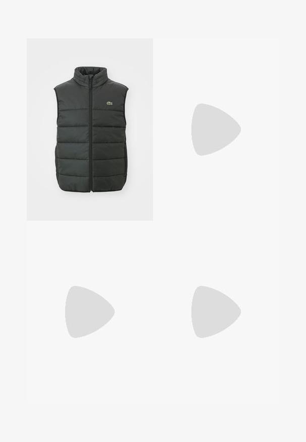 Melnā pelēkā krāsā ar augstu apkakli, priekšējo rāvējslēdzēju un izšūtu logotipu - pūkveida veste. Iekļauj quilted dizainu un mīkstu tekstūru siltumam.; Sarkan džemperis ar garām piedurknēm, izgatavots no kokvilnas. Tam ir balta horizontāla svītra un neliela zaļa emblēma uz krūtīm. Regulējamas piedurknes.; Baltie sporta šorti, kas izgatavoti no viegla auduma, ar elastīgu jostasvītru, divām sānu kabatām un mazu melnu logo pie apakšmalas.; Baltas sporta apavi ar teksturētu sietiņu, melns Nike zīmols, polsterētas apkakles un gumijas zole ar profilu.