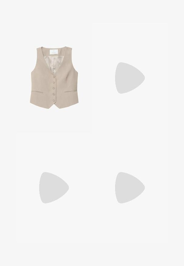 Stradivarius BUTTONED - Weste - mottled light brown; Even&Odd by Zalando 2 PACK - Top - black/white; Bershka WIDE-LEG TAILORED - Stoffhose - black; adidas Originals SAMBA OG UNISEX - Sneaker low - footwear white/core black/granit