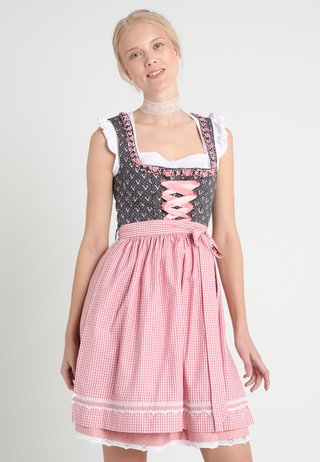 NORA - Dirndl - grau/altrosa