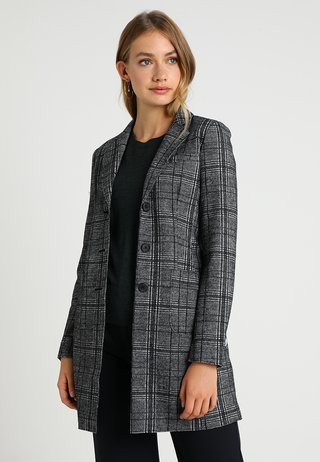 HALEY CHECK - Cappotto corto - black