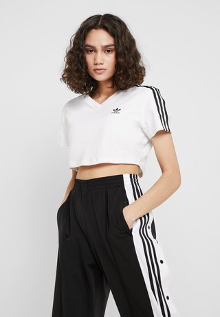CROPPED TEE - T-Shirt print - white