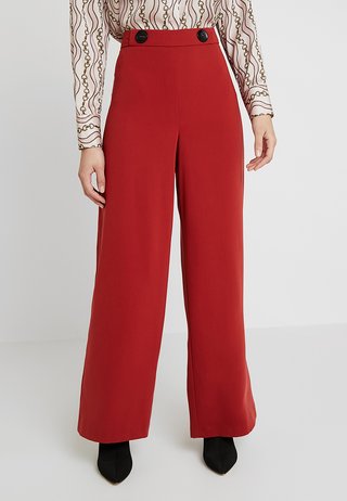 CREPE WIDE LEG - Trousers - orange