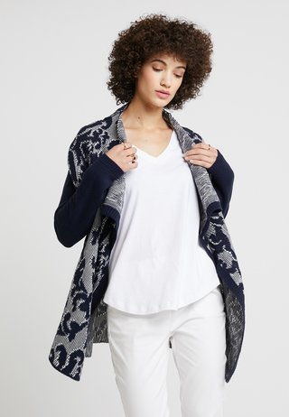 Strickjacke - dark blue/off-white