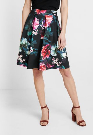 A-line skirt - black/pink