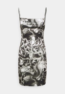 NEW girl ORDER - SKULL MINI DRESS - Vestito elegante - black/white