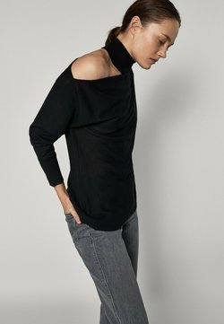 Massimo Dutti - MIT ASYMMETRISCHEN SCHULTERN - Trui - black