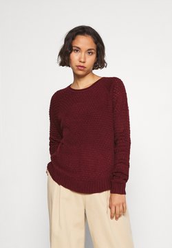 Vero Moda - VMESME SURF O NECK - Strickpullover - cabernet