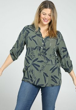Paprika - MET BLADPRINT - Blouse - khaki