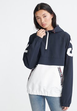 Superdry - SUPERDRY COLOUR BLOCK OVERHEAD JACKET - Veste coupe-vent - navy