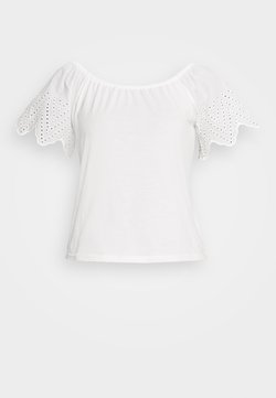 New Look Shirred Bardot Camicetta con Collo a Barca Donna New Look Shirred Bardot Camicetta con Collo a Barca Donna