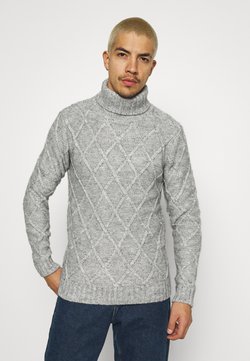 JACK /& JONES PREMIUM PEDRO Scialle V-Neck Maglione Grigio da Uomo Nuovo