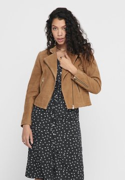 ONLY - Leren jas - cognac