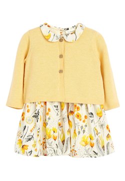 Next - OCHRE PROM DRESS AND CARDIGAN SET (0MTHS-2YRS) - Vest - yellow