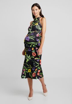 True Violet Maternity - TRUE HIGH NECK MIDI BODYCON WITH PEPLUM - Etui-jurk - black