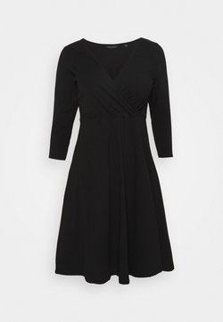 Dorothy Perkins Curve - CURVE WRAP SLEEVE COBALT SPOT DRESS - Korte jurk - black