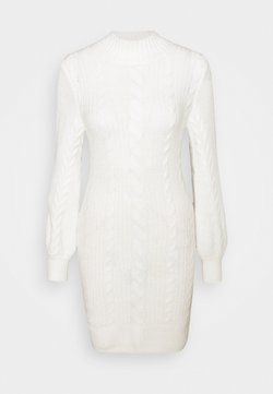 Abercrombie & Fitch - TURTLE NECK CABLE - Strickkleid - white