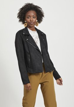 Vila - VIFADDY JACKET - Imitatieleren jas - black