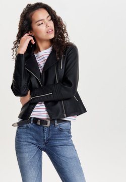 ONLY - ONLGEMMA BIKER - Imitatieleren jas - black