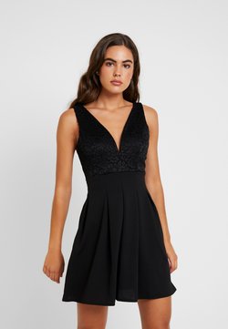 WAL G. - V NECK SKATER - Cocktailjurk - black