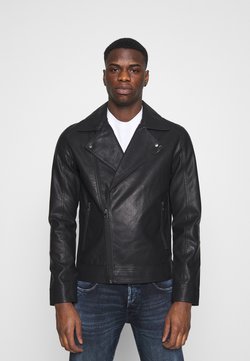 Jack & Jones - JORNOLAN BIKER JACKET - Imitatieleren jas - black