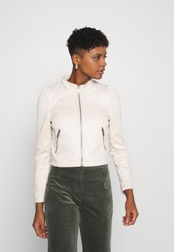 ONLY - ONLSHELBY CROP BONDED JACKET  - Imitatieleren jas - moonbeam