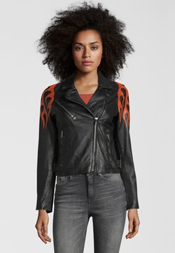 Buffalo - BE HOT - Leren jas - black-orange