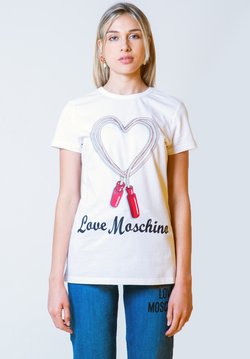Love Moschino - T-shirt con stampa - white