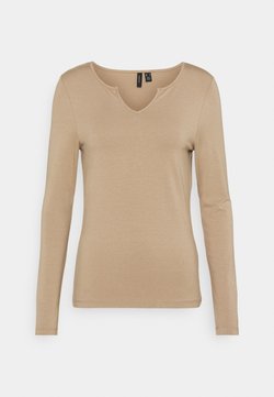 Vero Moda - VMPANDA V NECK  - Maglietta a manica lunga - silver mink