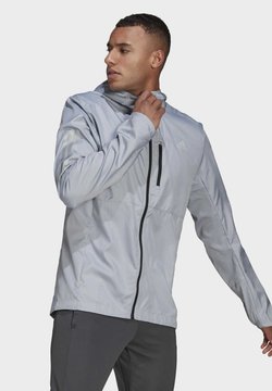 adidas Performance - OWN THE RUN HOODED WINDBREAKER - Veste coupe-vent - grey