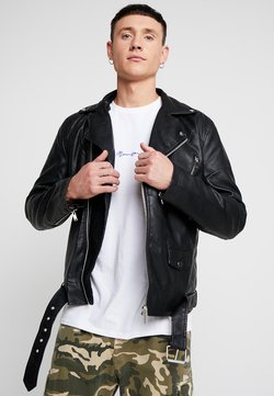 River Island - Imitatieleren jas - black