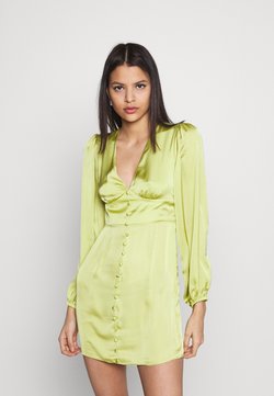 Glamorous - CARE BUTTON THROUGH MINI DRESSES WITH VOLUME LONG SLEEVES AND LO - Cocktailkleid/festliches Kleid - olive green