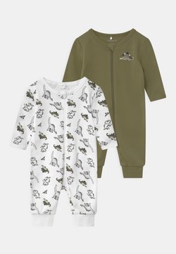 Name it - NBMNIGHTSUIT ZIP LODEN DINO 2 PACK UNISEX - Pyjama - loden green