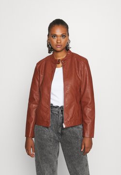 JDY - JDYSTORMY - Imitatieleren jas - cherry mahogany